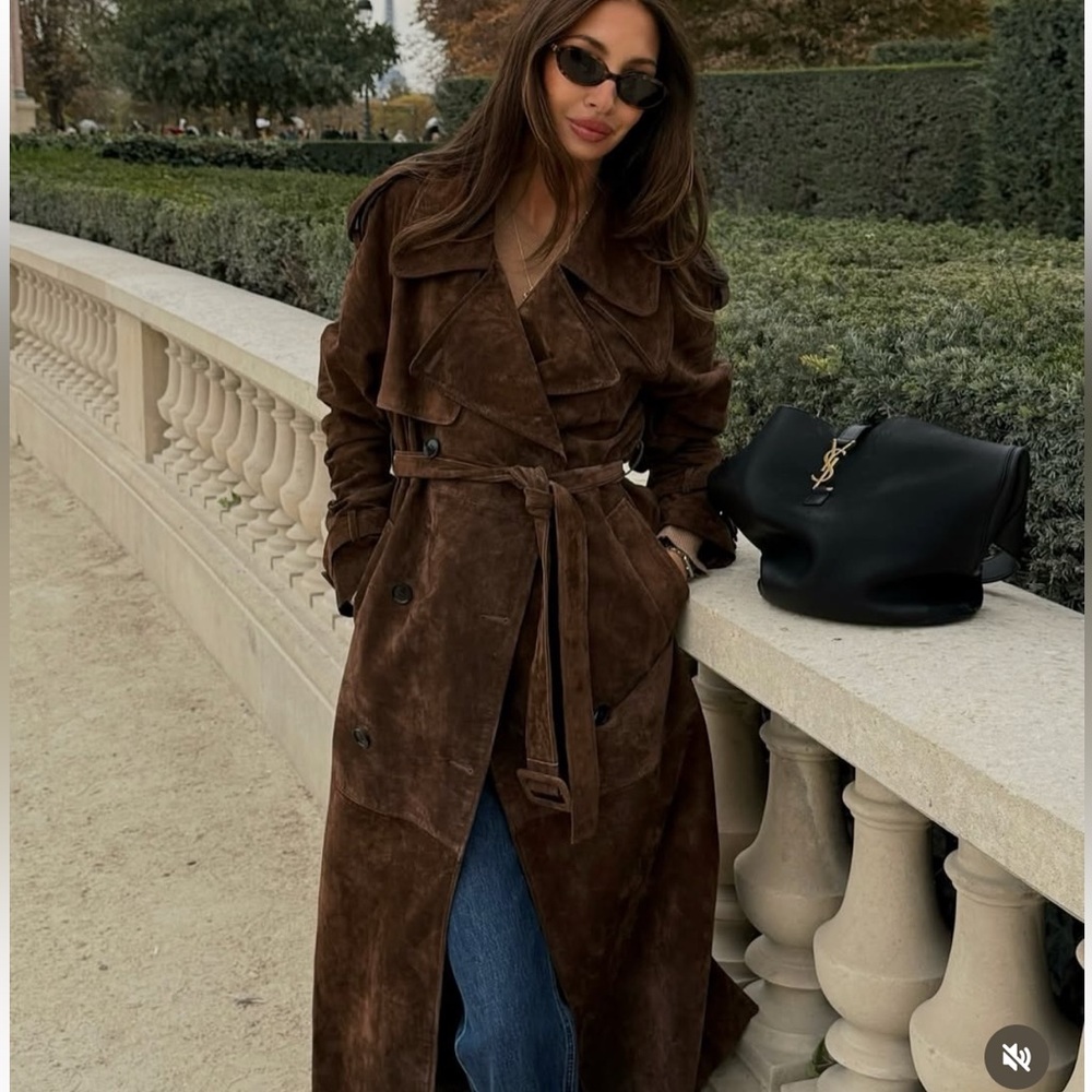Avec Les Filles Brown Suede Coat